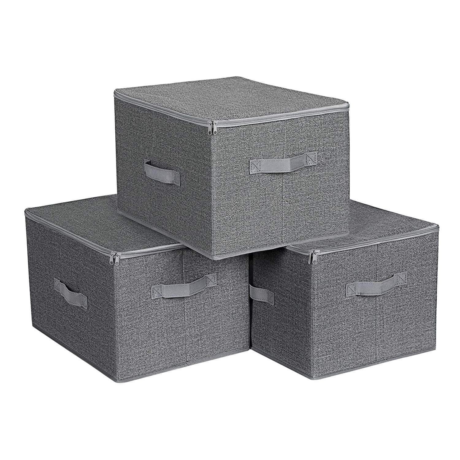 grey storage boxes