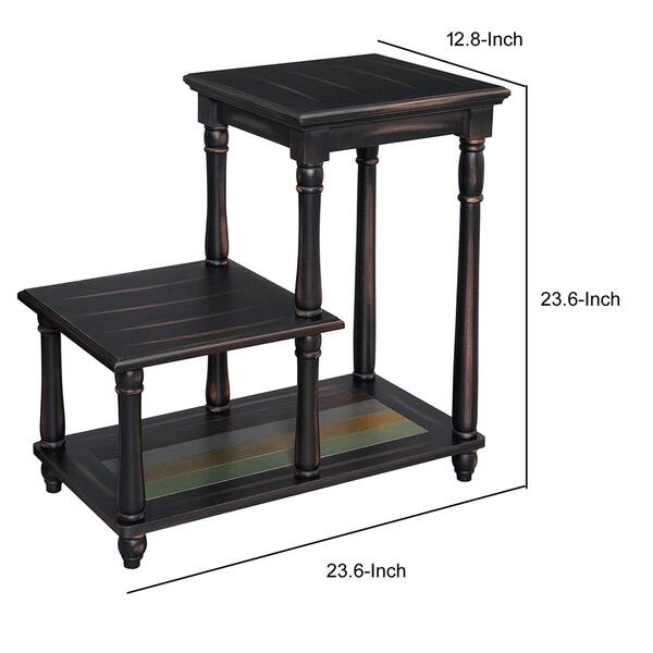 Shop Steps Design 3 Level Wooden Side Table With Turned Legs Multicolor On Sale Overstock 30825159