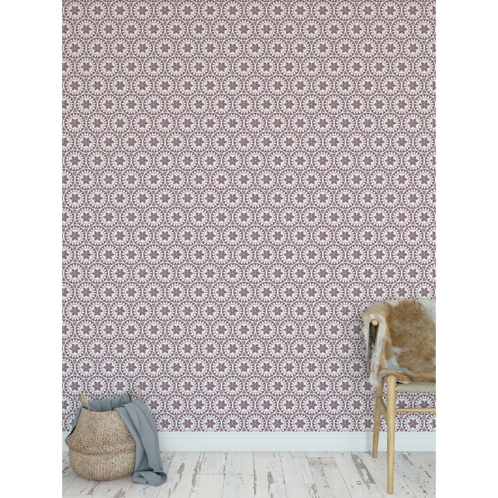Kavka Designs FREE SPIRIT WINE Peel and Stick Wallpaper By Tiffany Wong (Purple - 24 inch x 120 inch)