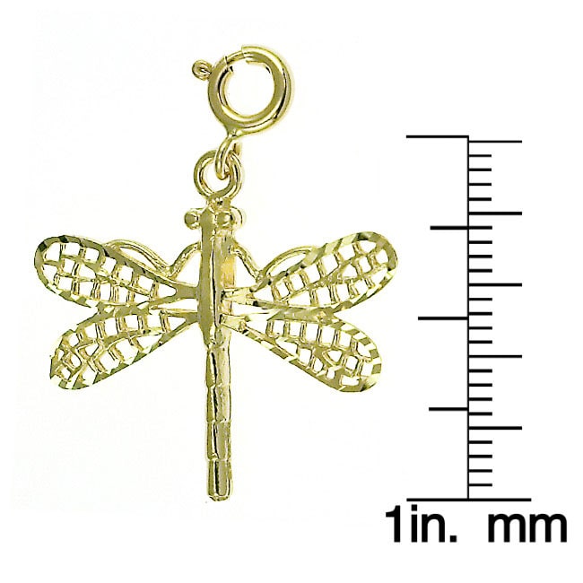 14k Yellow Gold Dragon Fly Charm