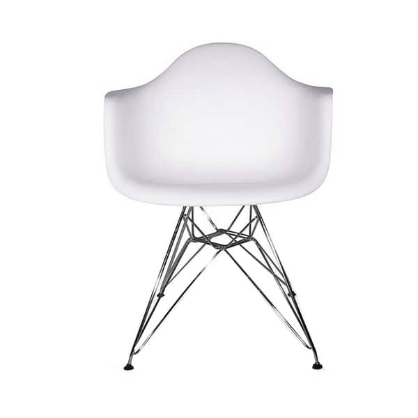 Eiffel Style Bucket Chair with chrome Legs - White. Set of 4 - Bed Bath ...