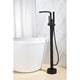preview thumbnail 10 of 15, 8024 Single Handle Floor Mounted Freestanding Tub Filler with Hand shower