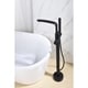 preview thumbnail 11 of 15, 8024 Single Handle Floor Mounted Freestanding Tub Filler with Hand shower