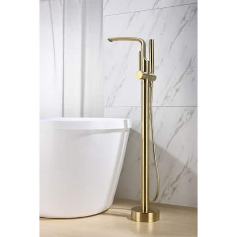 8024 Single Handle Floor Mounted Freestanding Tub Filler with Hand shower