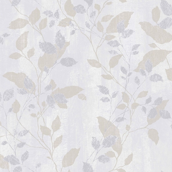 Vermeil Leaf Grey Wallpaper 20.5 X 396 Bed Bath & Beyond 30827351