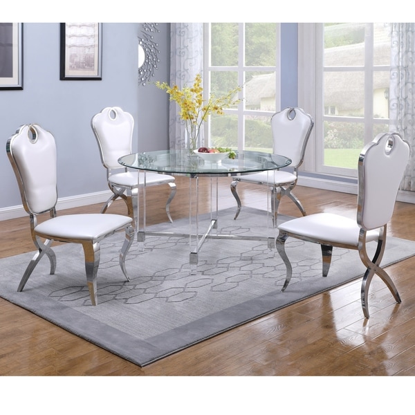 Best Quality Furniture 5-Piece Dining Set with 4 Stainless ...