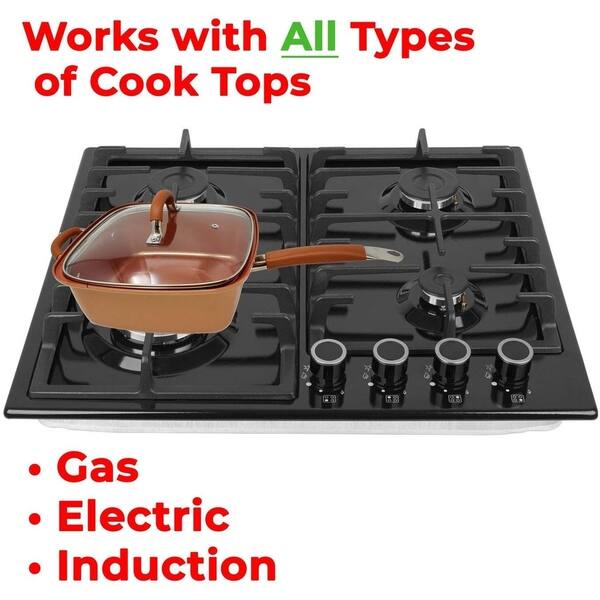 Square Copper Fryer Pan Professional Cookware Set 5 Pieces Fryer Pan Professional Cookware Set