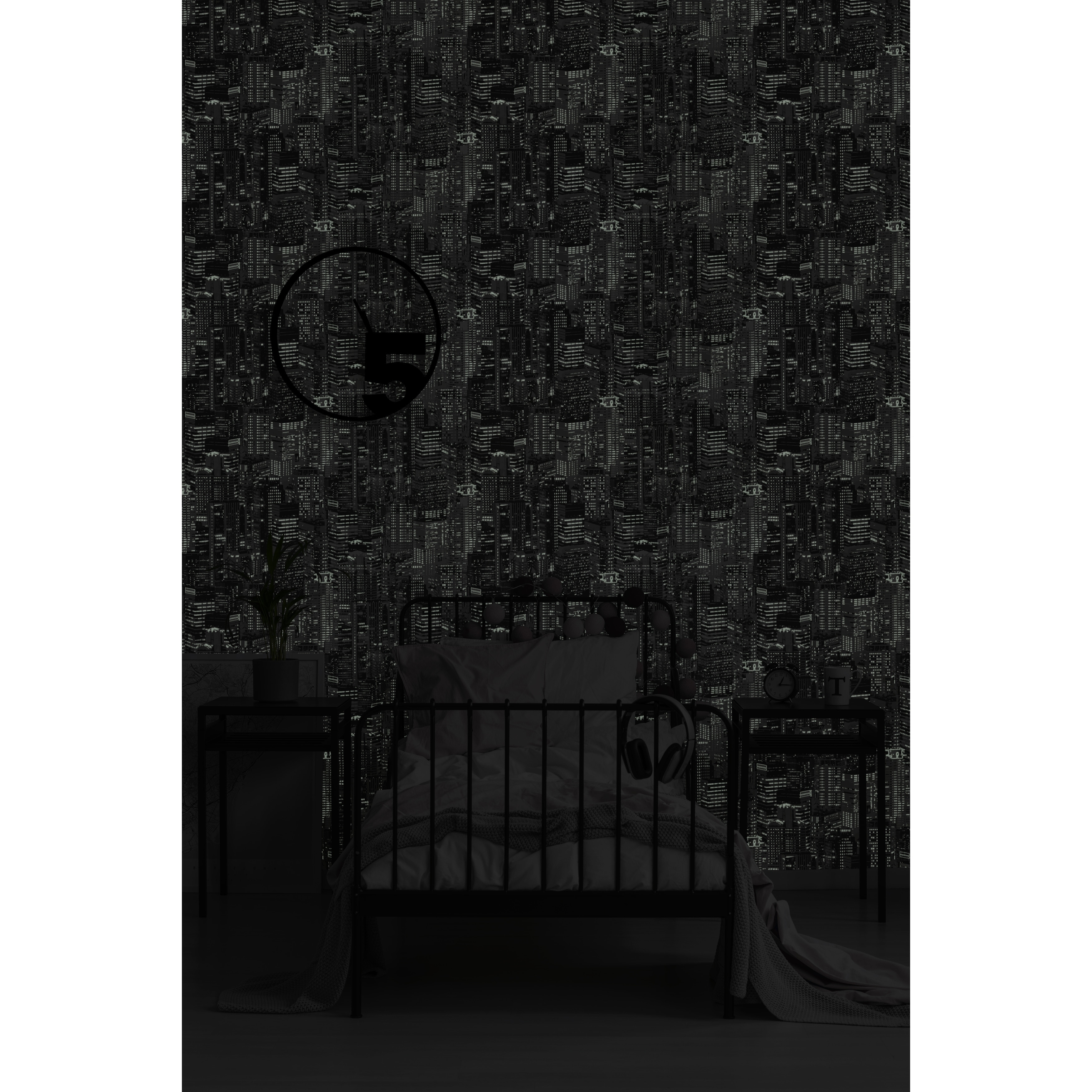 shop luminocity black and white glow in the dark wallpaper overstock 30827740