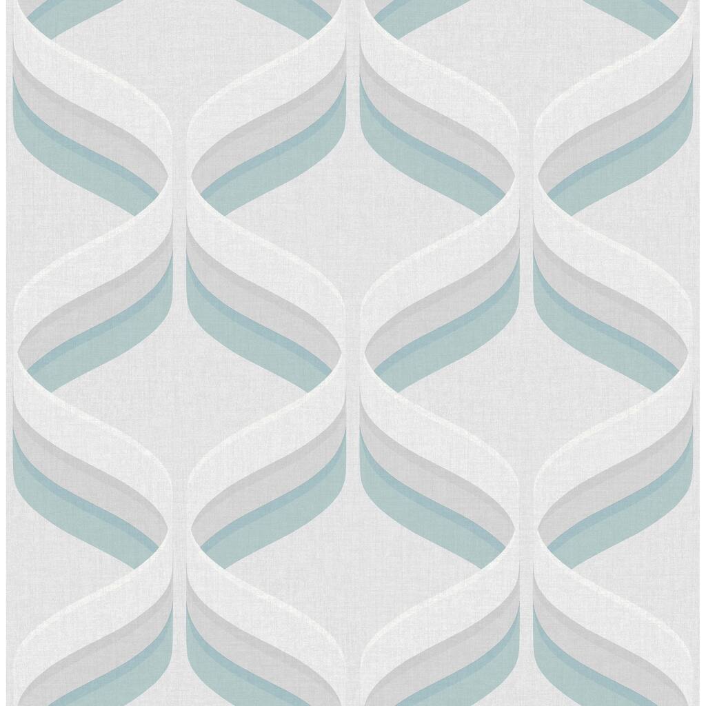 Retro Ogee Sky Blue Geometric Wallpaper