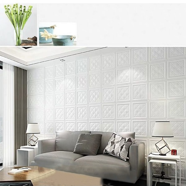 3D LeatherLook Sticker For Wall Decor,4SquareDiamond,28"x28"/pc. Opens flyout.
