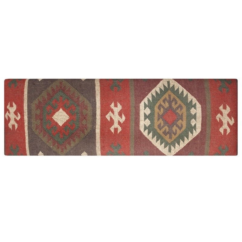 Handmade Indo Upholstered Bench (India) - 47" L x 18" W x 16" H