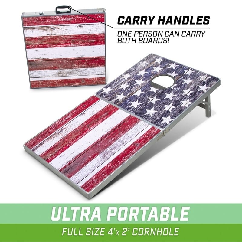 GoSports LED American Flag Cornhole Set, Regulation Size