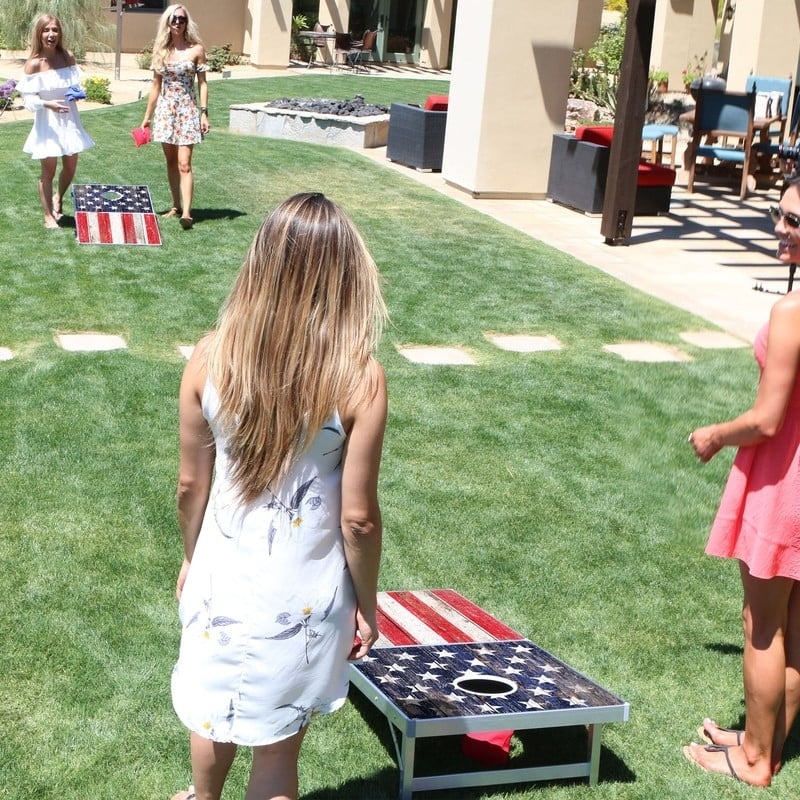 GoSports LED American Flag Cornhole Set, Regulation Size