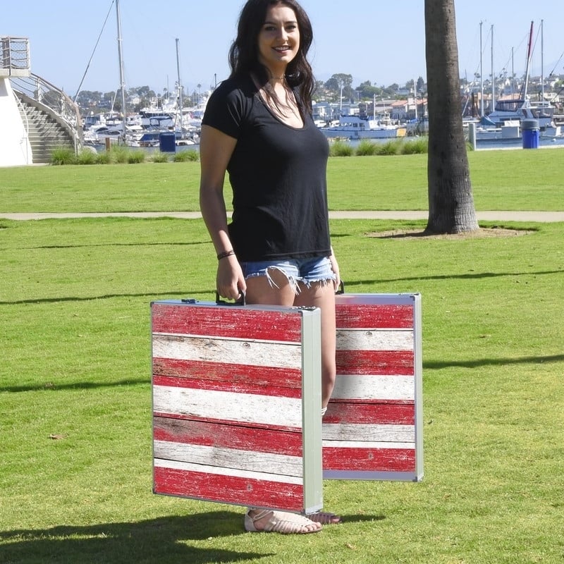 GoSports LED American Flag Cornhole Set, Regulation Size
