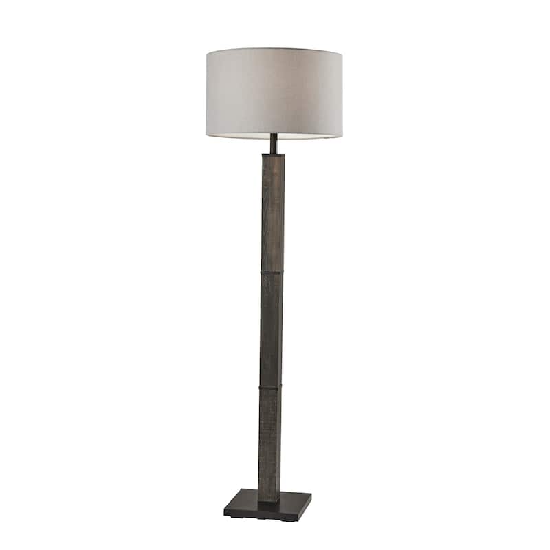 Adesso Walnut or Black Kona Kona Floor Lamp - Washed Black