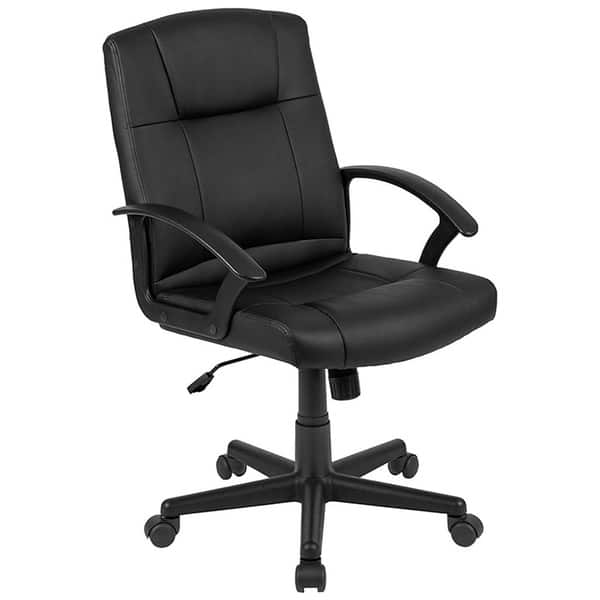 Offex Mid Back LeatherSoft Padded Task Office Chair with Arms - Black - On  Sale - Overstock - 30830781