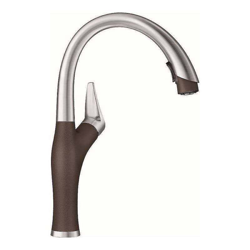 Blanco Artona 1.5 GPM Kitchen Faucet with Pull-Down Spray - Cafe Brown / Stainless