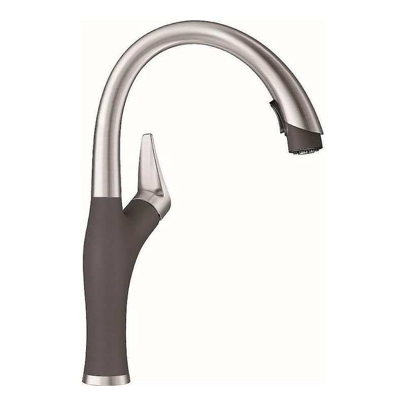 Blanco Artona 1.5 GPM Kitchen Faucet with Pull-Down Spray - Cinder / Stainless