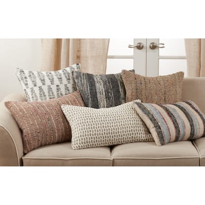 Throw Pillow With Thin Stripe Design