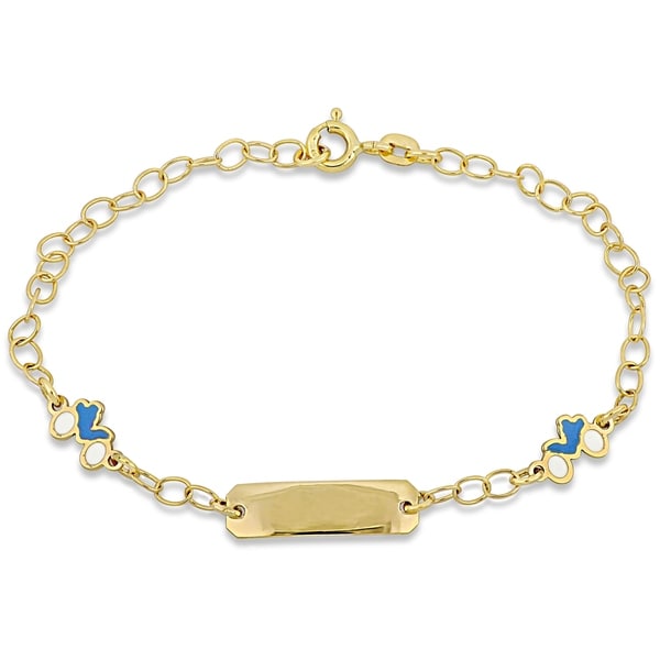Miadora 18k Yellow Gold Children's ID with Motorcycle Charm Station Link Bracelet - N/A. Opens flyout.