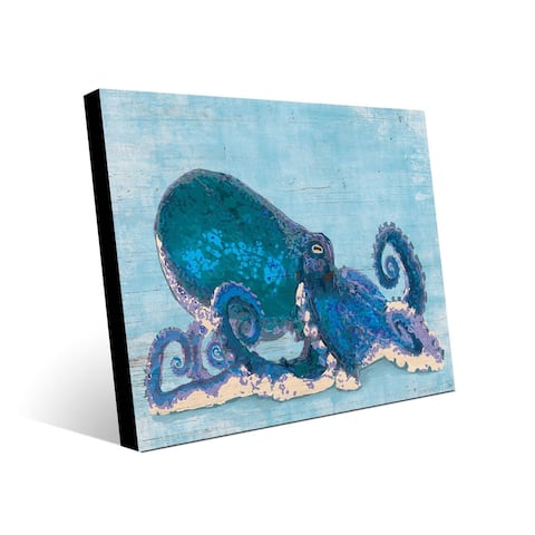 Kathy Ireland Dat Cool Blue Octopus Wall Art Print on Metal