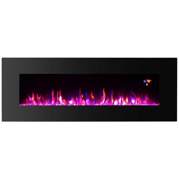 Shop Toplife Electric Fireplace Surface Wall Mount W Log Effect Fire Color Selection With Dimmer Overstock 30833956