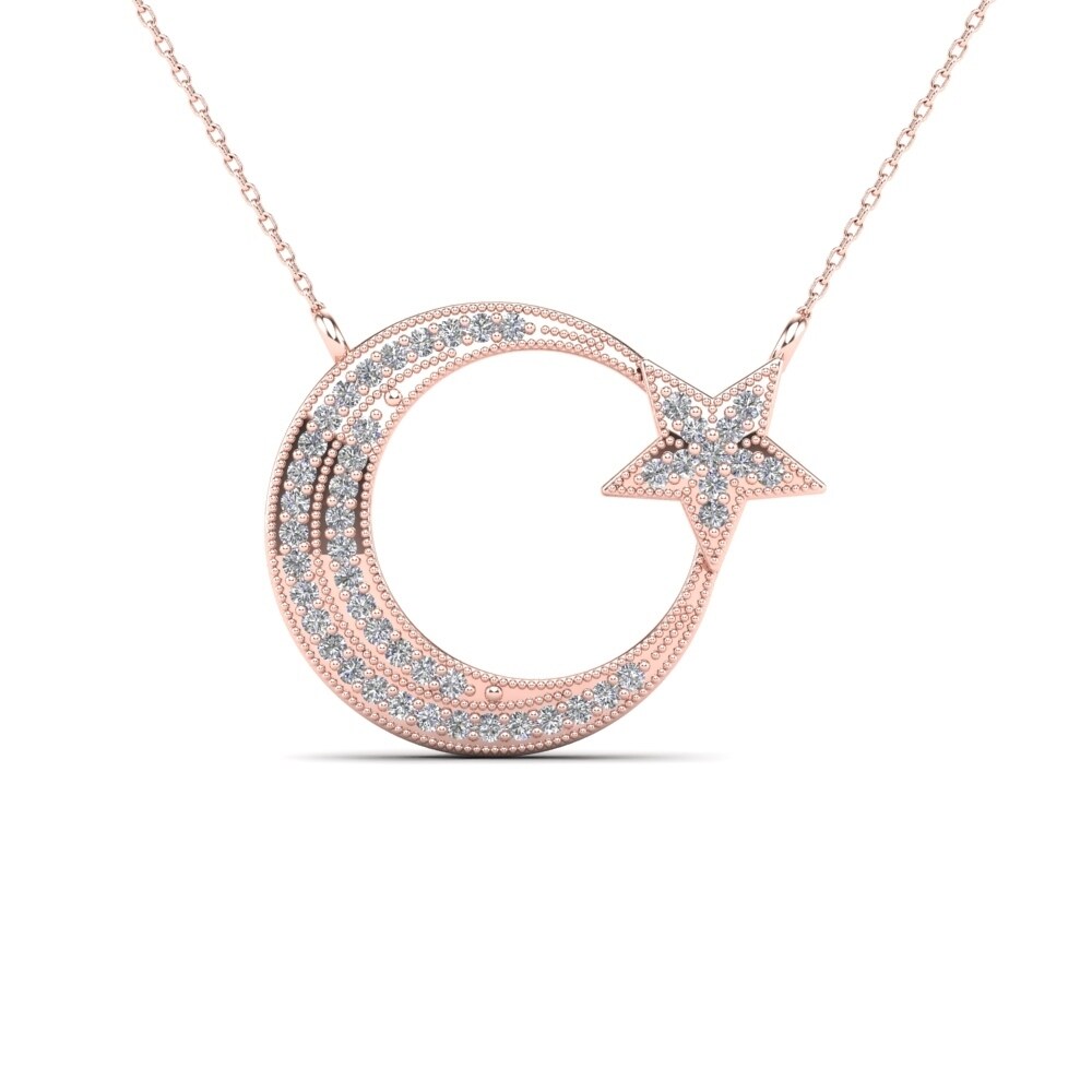 rose gold moon and star necklace