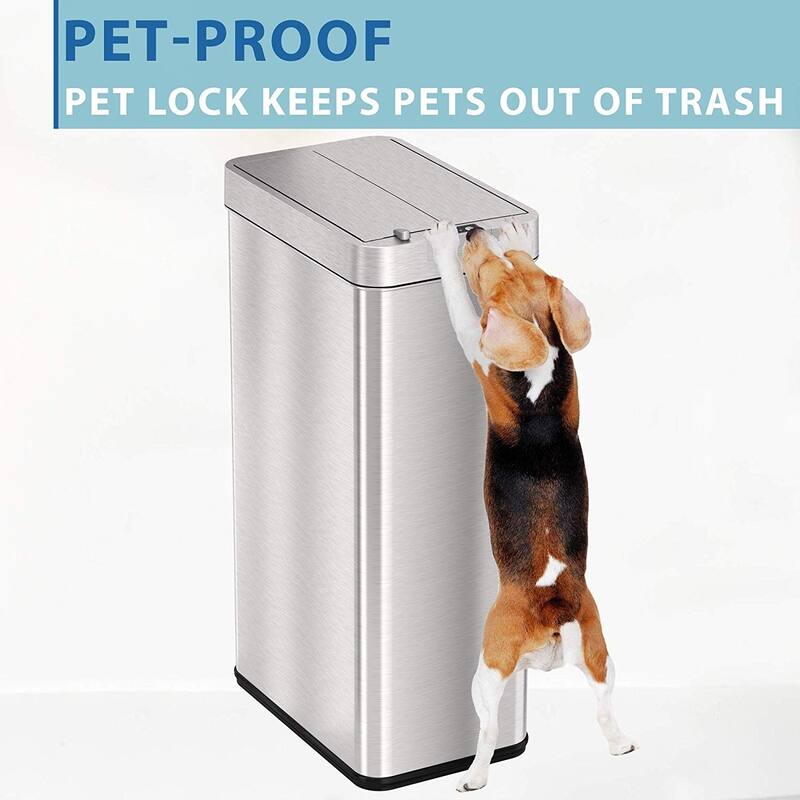 iTouchless 18 Gal Stainless Steel Wings Lid Sensor Kitchen Trash Can