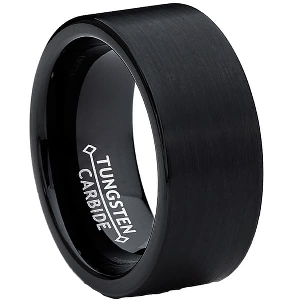 Tungsten Carbide Mens Banded and Brushed Band 9mm 