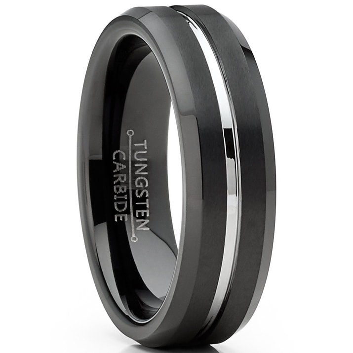 6 mm Mens Tungsten Carbide Rings Dual Grooved 