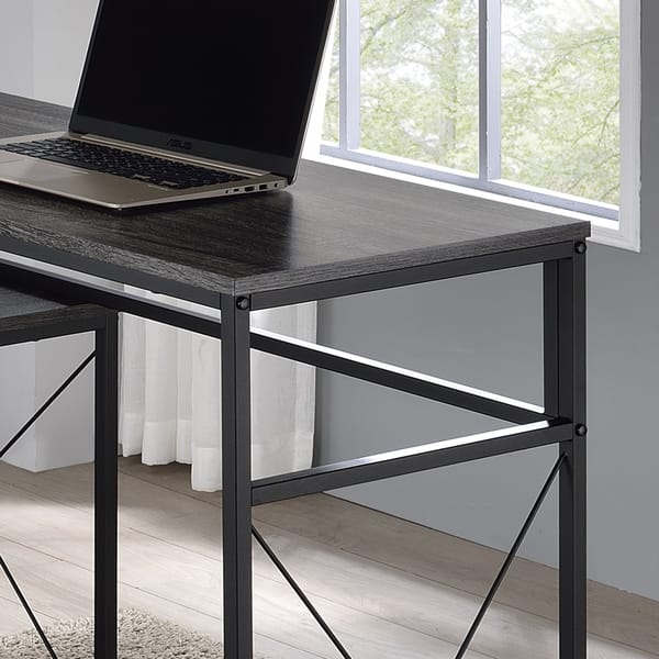 Shop Furniture Of America Artus Modern Grey L Shaped Desk With Usb