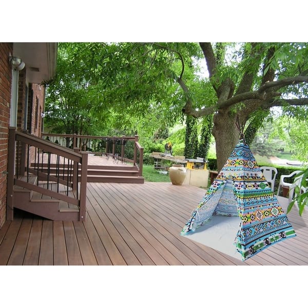 slide 2 of 5, 8' Feet Super Large Teepee Kid's Play Tent for indoor and outdoor