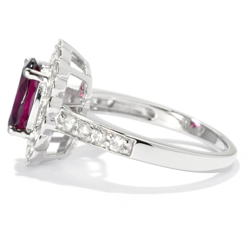 Sterling Silver 2.77Ctw Rhodolite Garnet W/Accents Ring
