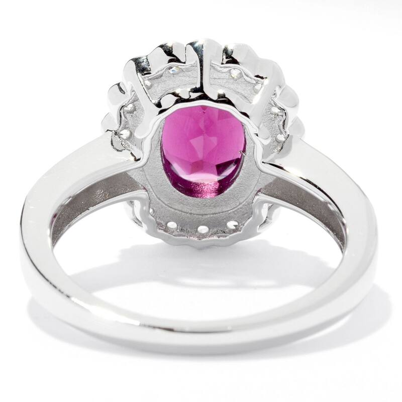 Sterling Silver 2.77Ctw Rhodolite Garnet W/Accents Ring