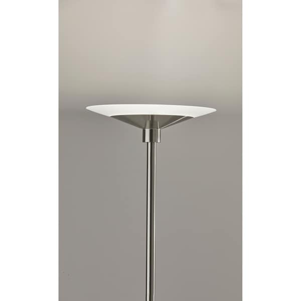 Adesso Solar Brushed Steel LED Torchiere - On Sale - Bed Bath