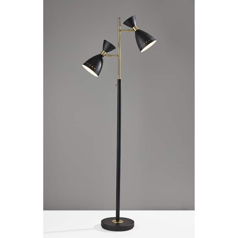 Adesso Black & Antique Brass Oscar Tree Lamp