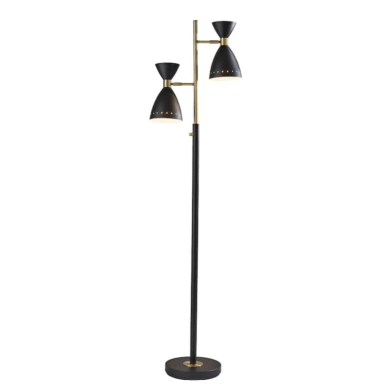 Adesso Black & Antique Brass Oscar Tree Lamp