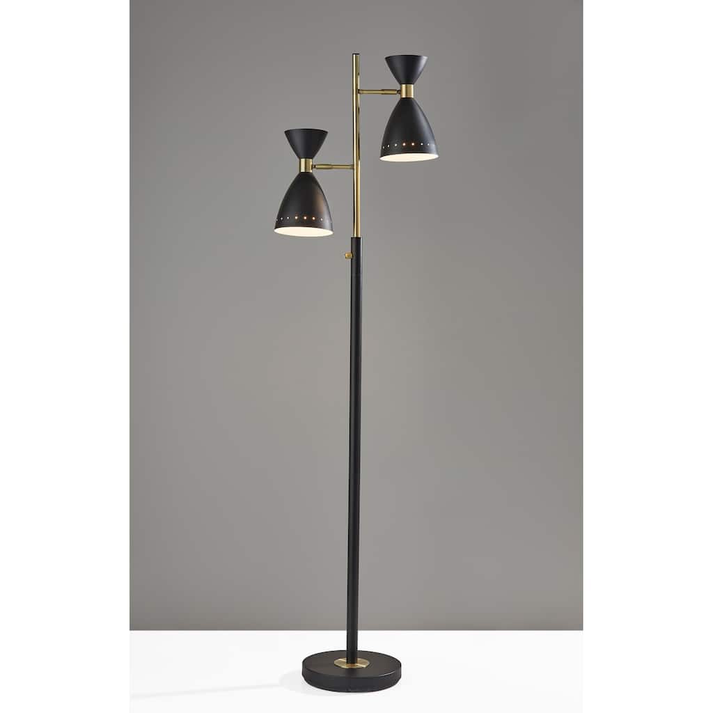 Adesso Black & Antique Brass Oscar Tree Lamp
