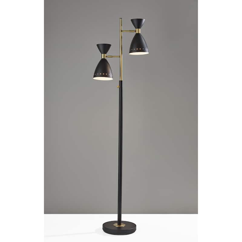 Adesso Black & Antique Brass Oscar Tree Lamp