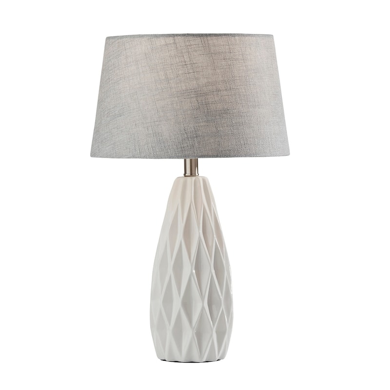 Adesso Joan Geometric White Table Lamp (Set of 2)