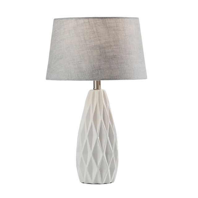 Adesso Joan Geometric White Table Lamp (Set of 2)