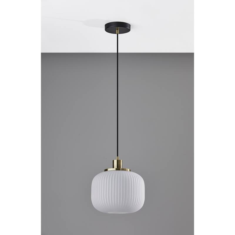 Adesso Hazel Antique Brass Pendant Lamp
