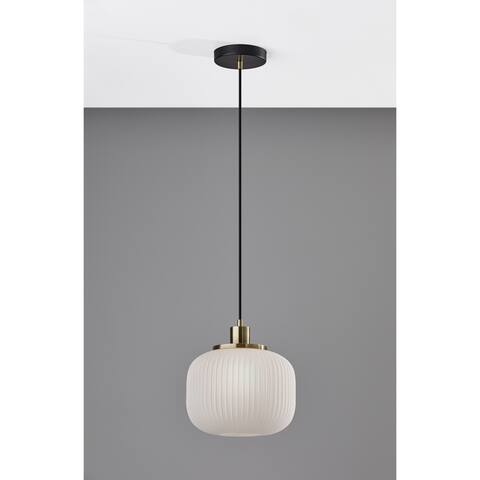 Adesso Hazel Antique Brass Pendant Lamp