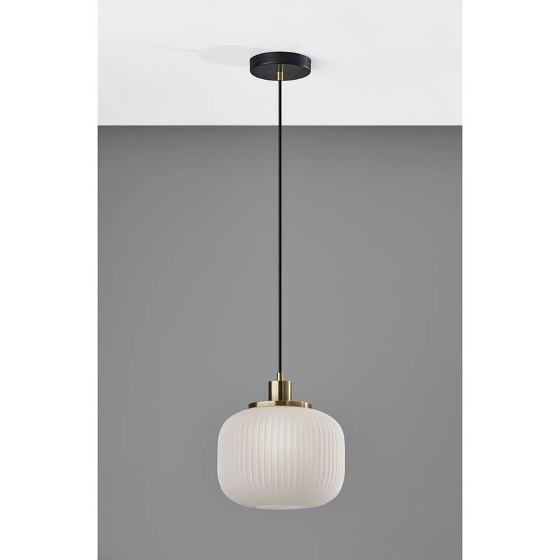 Adesso Hazel Antique Brass Pendant Lamp
