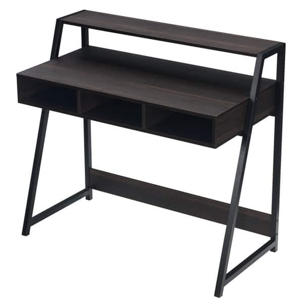 Shop 39 Wide Espresso Writing Desk With Hutch Free Shipping