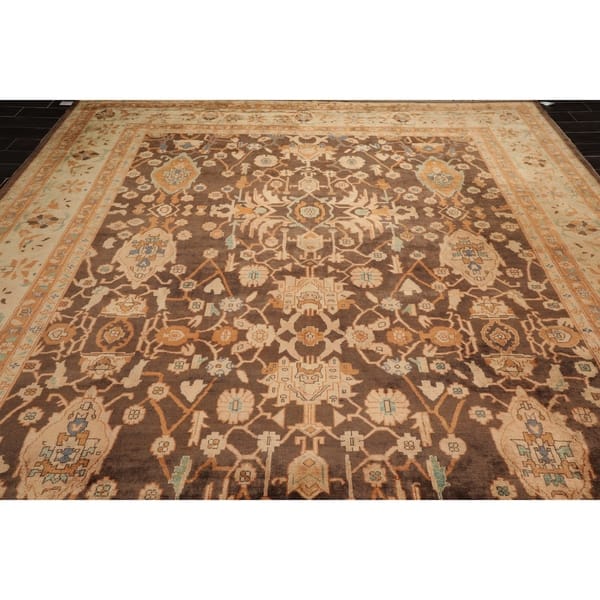 10x14 Hand Knotted Brown Beige Rust Color Persian 100 Wool Oushak Traditional Oriental Rug 10 2 X 13 10 Overstock 30841758