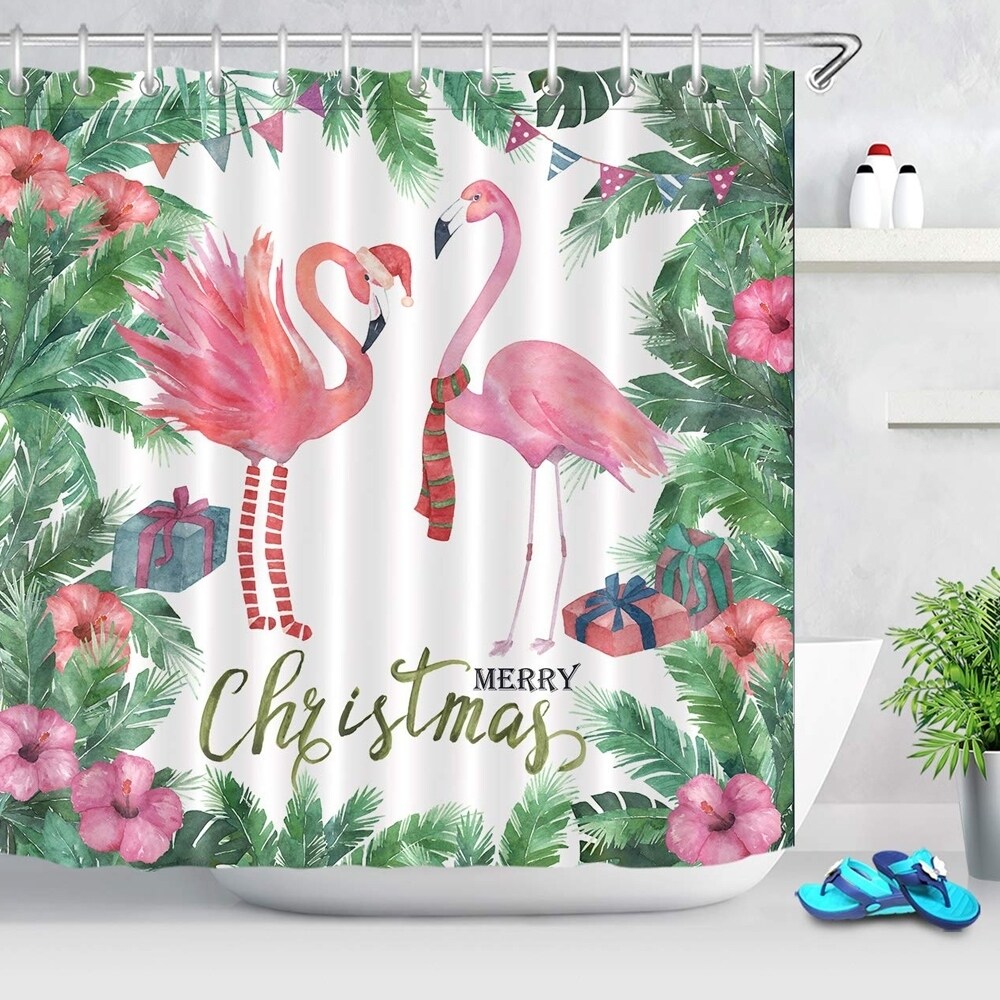 72x72"Pink Daisy Flower Bathroom Decor Polyester Fabric Shower Curtain Hooks Set 