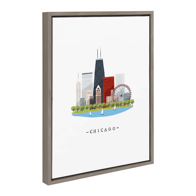 Kate and Laurel Sylvie Chicago Framed Canvas by Maja Tomljanovic