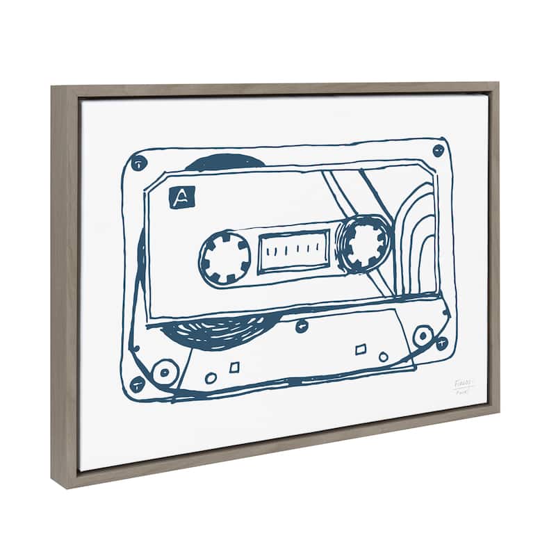 Kate and Laurel Sylvie Cassette Framed Canvas by Statement Goods