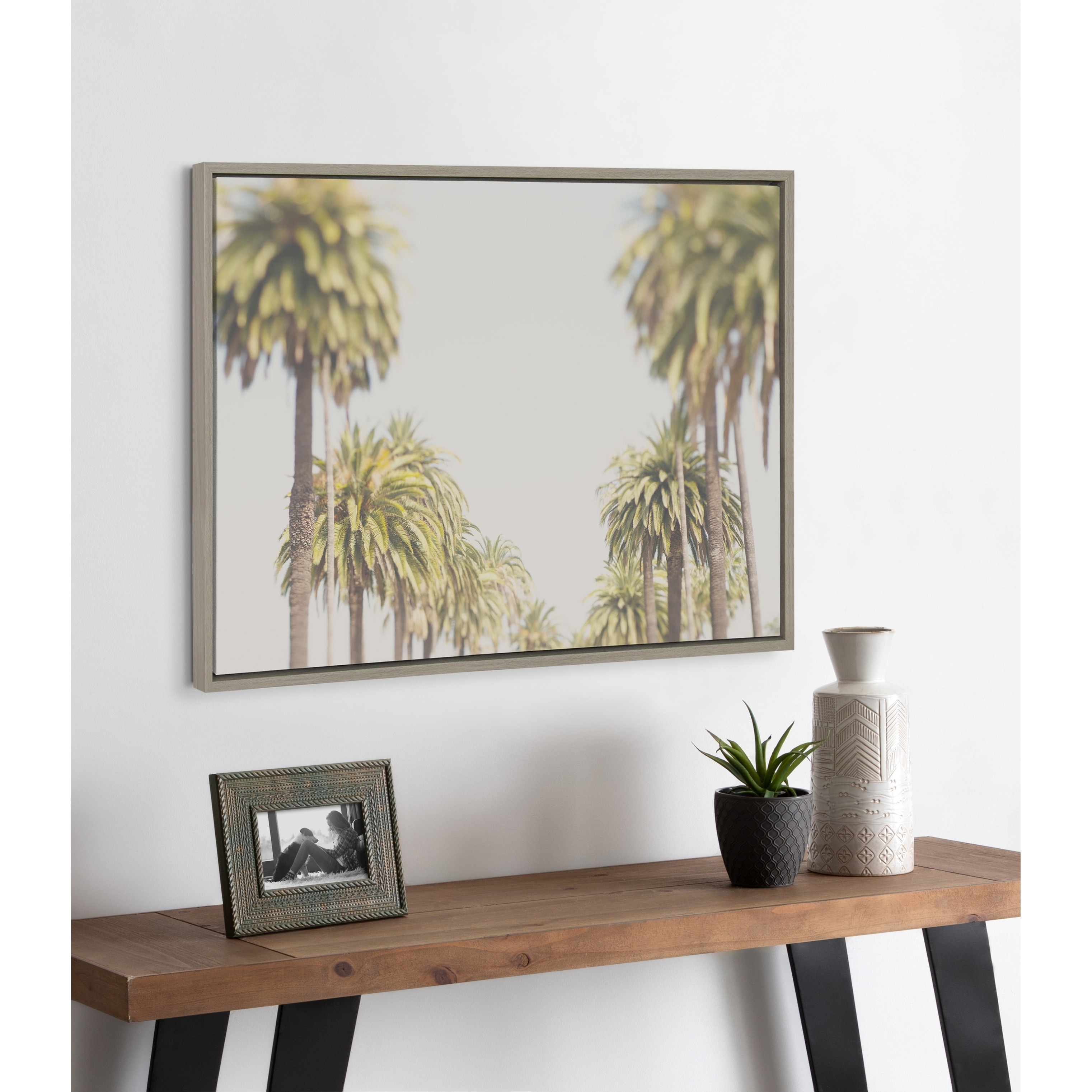 Kate and Laurel Sylvie California Palm Framed Canvas by Laura Evans Bed  Bath  Beyond 30842500